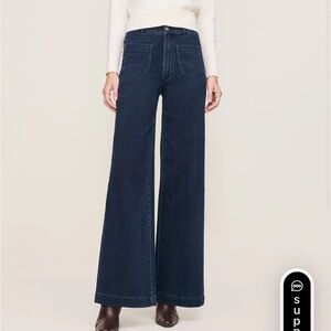 dl1961 hepburn.jeans wide leg high rise vintage 33" blue tide NWT size 30